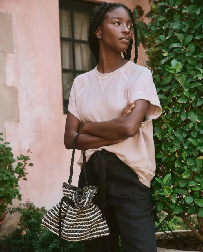 Bags Women039s The Great The Cinched Bag Black And Cream