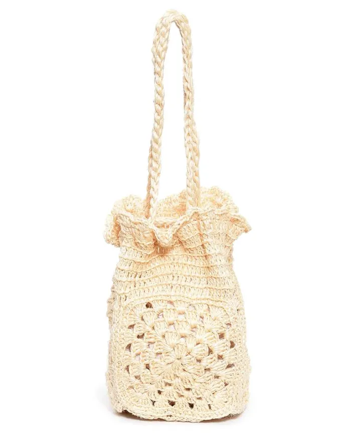 Bags Women039s The Great The Crochet Drawstring Bag Natural