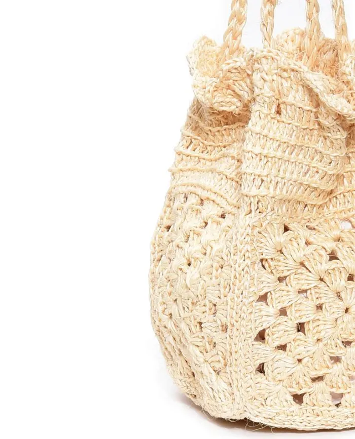 Bags Women039s The Great The Crochet Drawstring Bag Natural