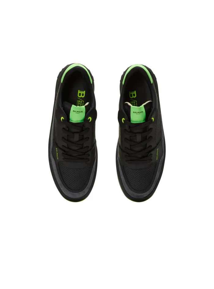 Balmain BCourt Men BCourt Flip Sneakers In Calfskin And Suede Black