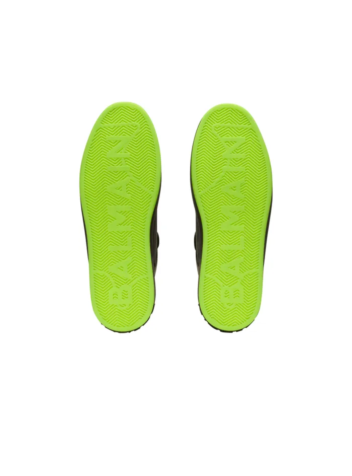 Balmain BCourt Men BCourt Flip Sneakers In Calfskin And Suede Black