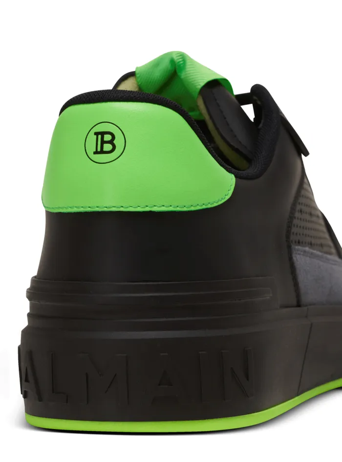 Balmain BCourt Men BCourt Flip Sneakers In Calfskin And Suede Black
