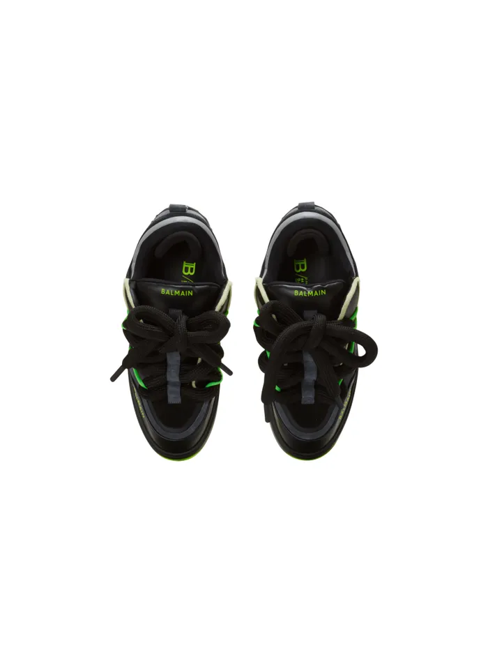 Balmain BCourt Men BCourt Puffy Skate Sneakers In Calfskin And Suede Black
