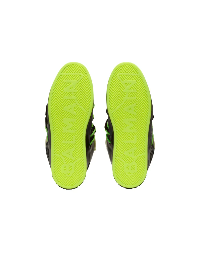 Balmain BCourt Men BCourt Puffy Skate Sneakers In Calfskin And Suede Black