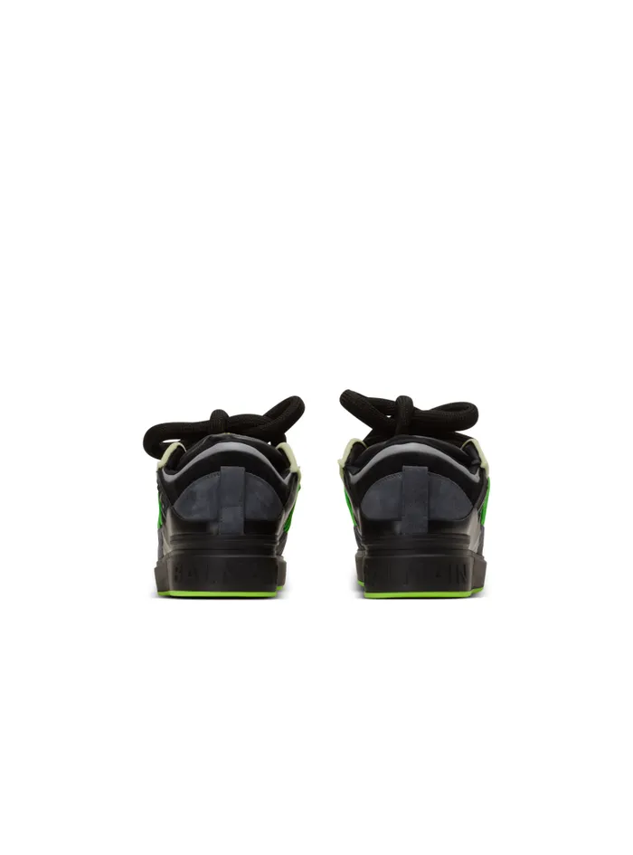 Balmain BCourt Men BCourt Puffy Skate Sneakers In Calfskin And Suede Black