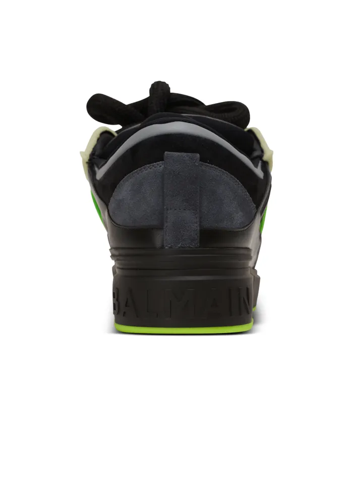 Balmain BCourt Men BCourt Puffy Skate Sneakers In Calfskin And Suede Black