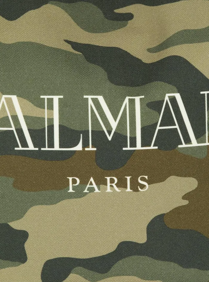 Balmain Bags And Backpacks Men BArmy Grocery Bag In Camouflage Print Canvas Khaki