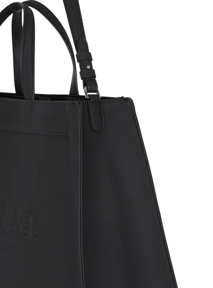 Balmain Bags And Backpacks Men By Olivier Rubbereffect Leather Tote Bag Black