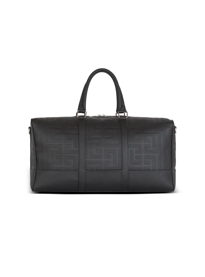 Balmain Bags And Backpacks Men Travel Bag In Grained Leather Black