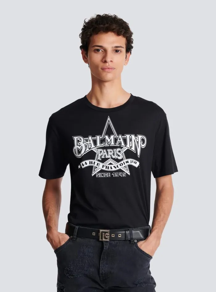 Balmain Belts Men Leather PBelt Black