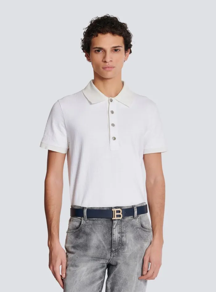 Balmain Belts Men Reversible Calfskin BBelt Blue
