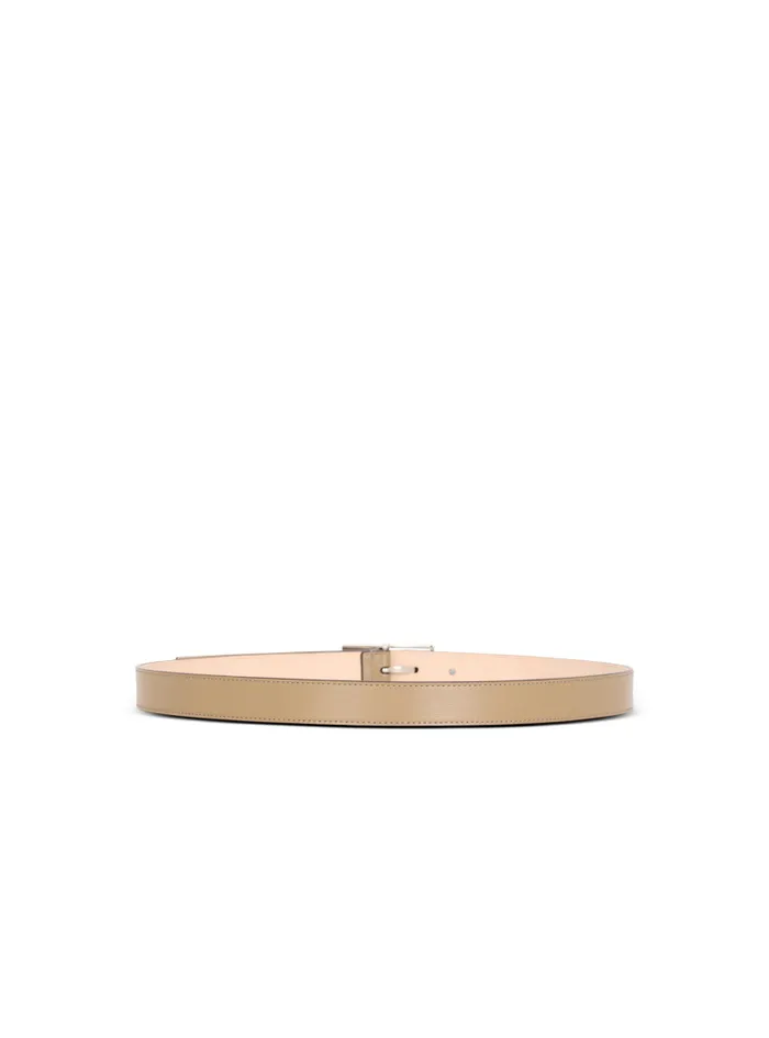 Balmain Belts Men Thin Signature Calfskin Belt Brown