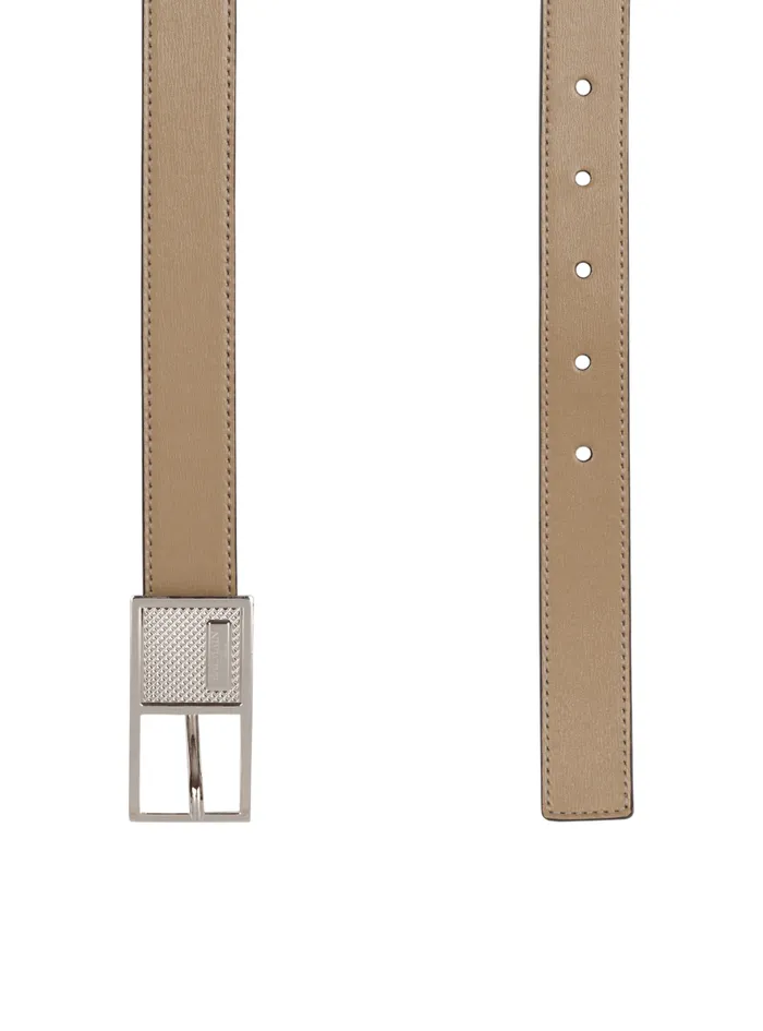 Balmain Belts Men Thin Signature Calfskin Belt Brown