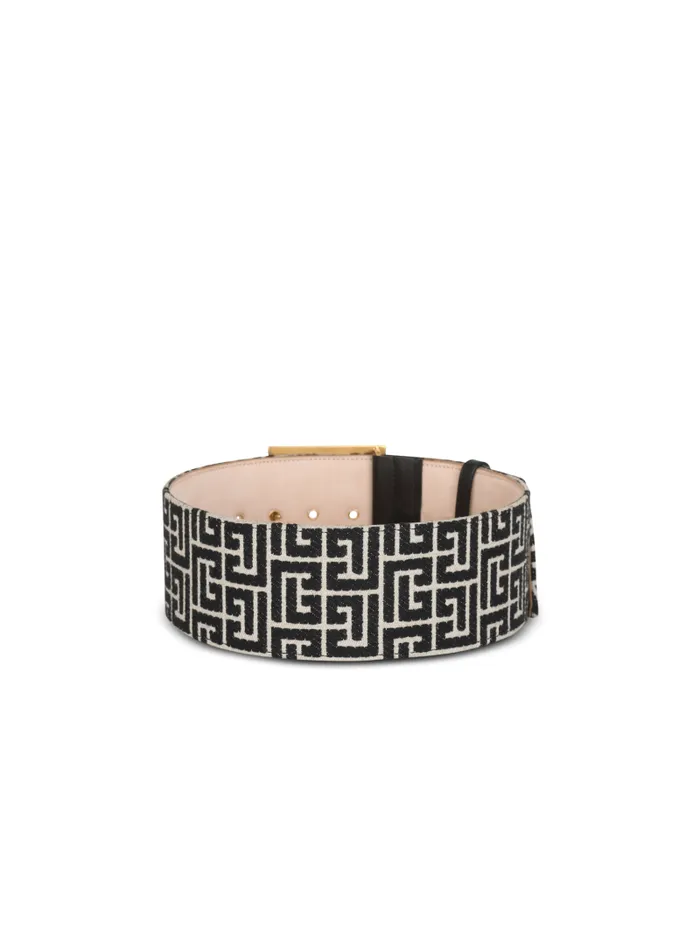Balmain Belts Women PBelt Monogram Jacquard Belt Black