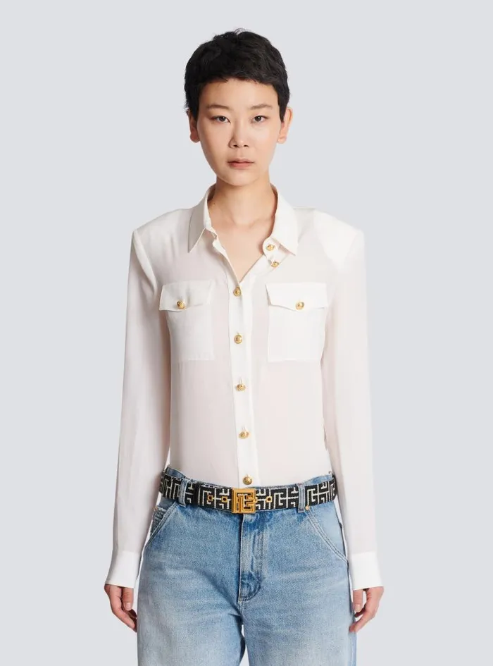 Balmain Belts Women PB Belt In Monogrammed Jacquard Black