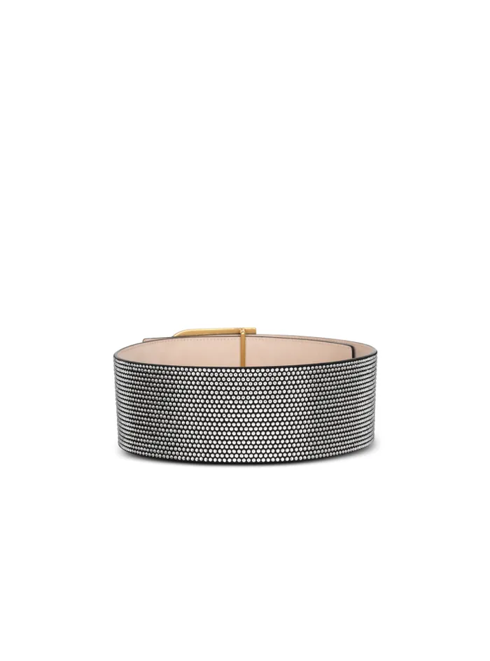 Balmain Belts Women Suede And Crystal BBelt Silver