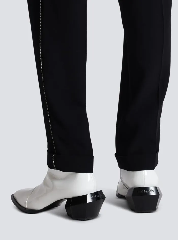 Balmain Boots And Rangers Men Billy Patent Leather Ankle Boots White