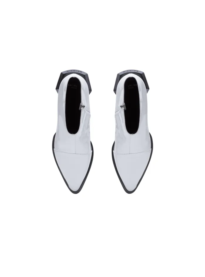 Balmain Boots And Rangers Men Billy Patent Leather Ankle Boots White
