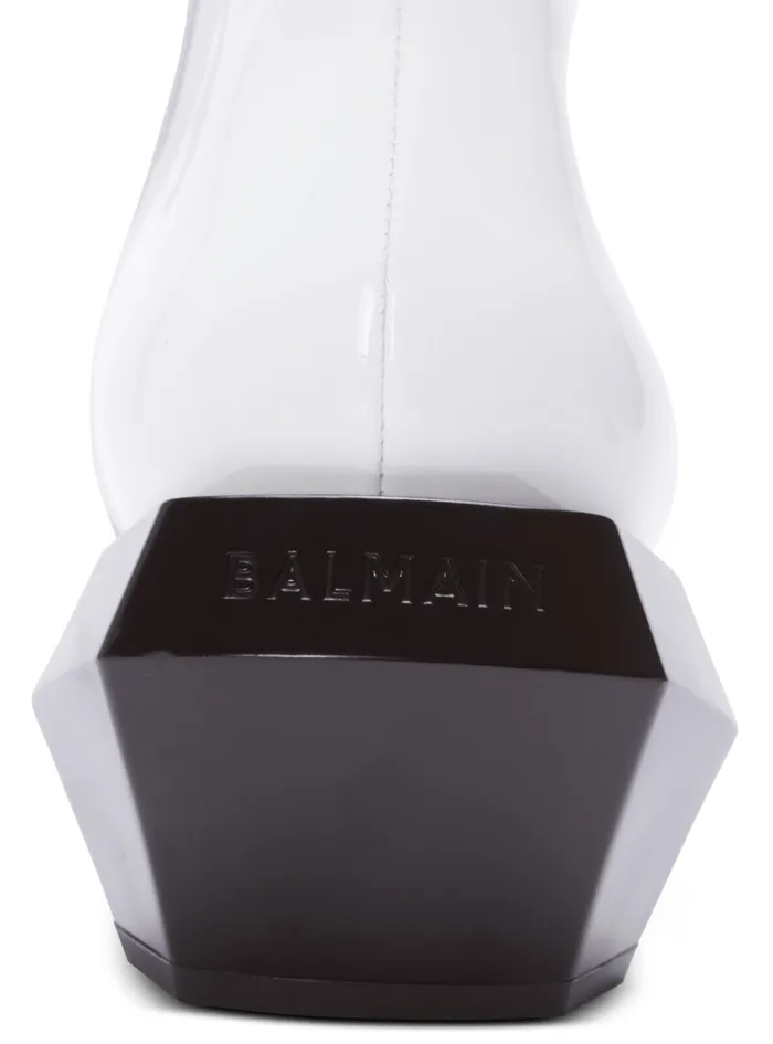 Balmain Boots And Rangers Men Billy Patent Leather Ankle Boots White