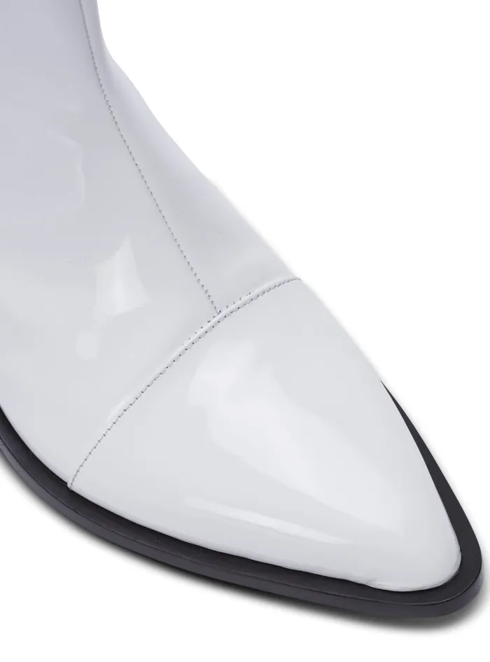 Balmain Boots And Rangers Men Billy Patent Leather Ankle Boots White