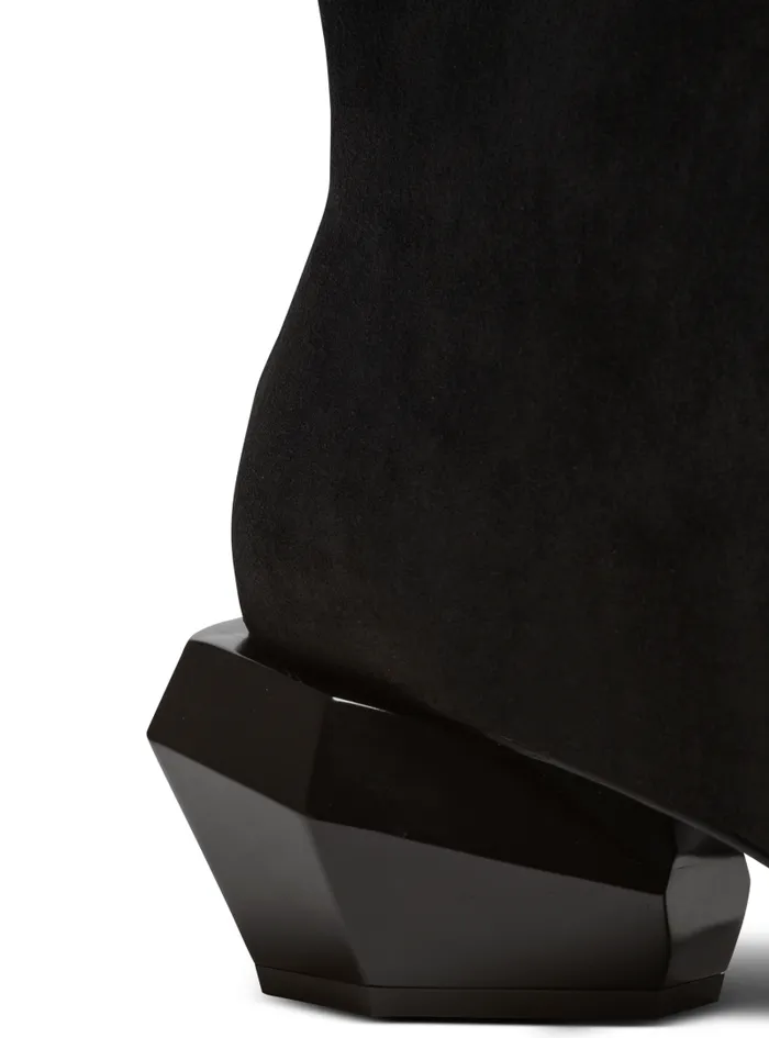 Balmain Boots And Rangers Men Billy Suede Ankle Boots With Diamond Heel Black