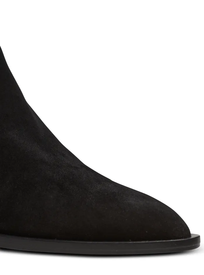 Balmain Boots And Rangers Men Billy Suede Ankle Boots With Diamond Heel Black