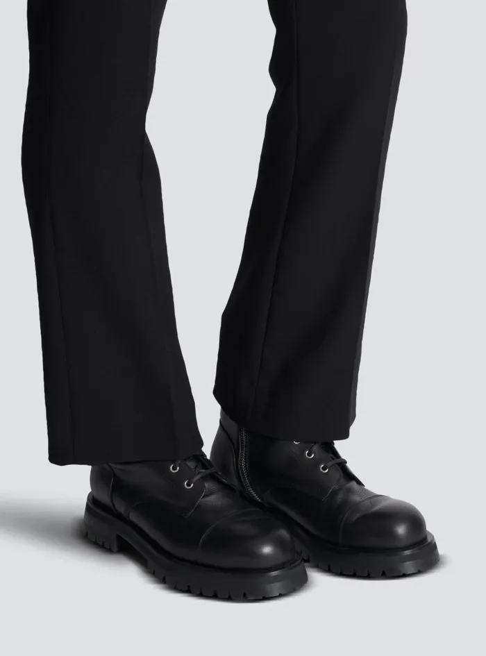 Balmain Boots And Rangers Men Charlie Leather Ranger Boots Black