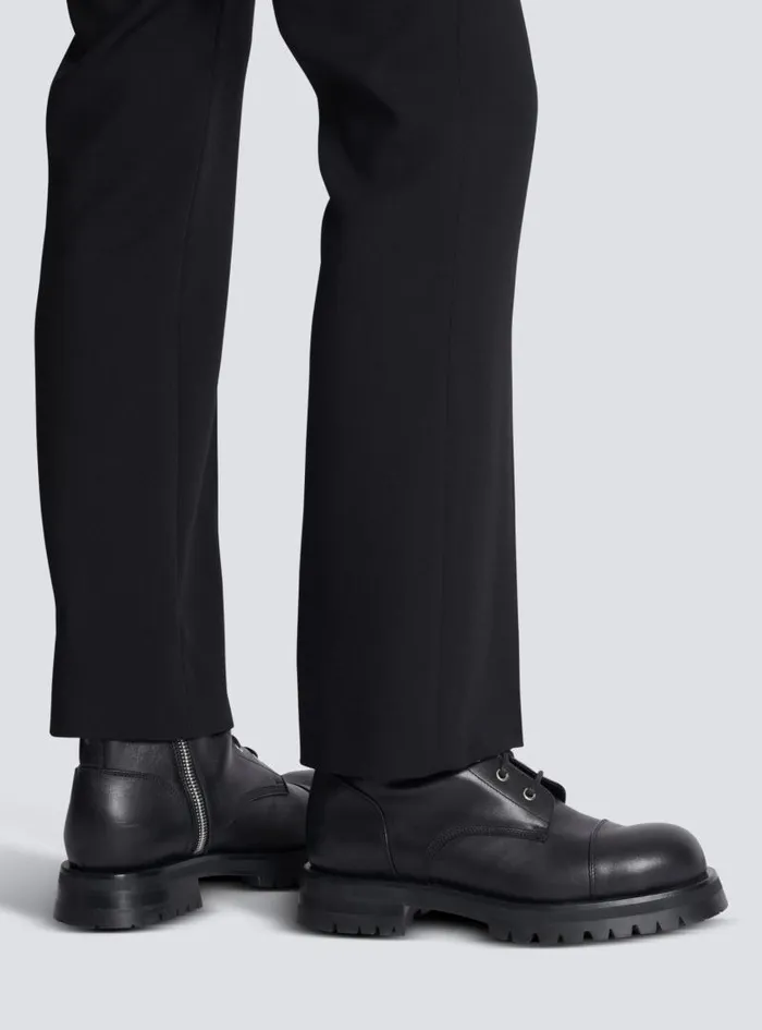 Balmain Boots And Rangers Men Charlie Leather Ranger Boots Black