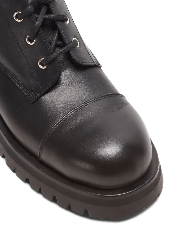 Balmain Boots And Rangers Men Charlie Leather Ranger Boots Black