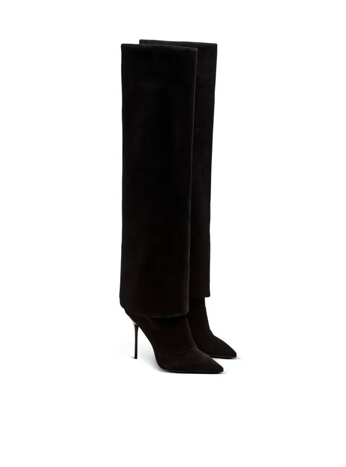 Balmain Boots Women Ariel Suede Boots Black