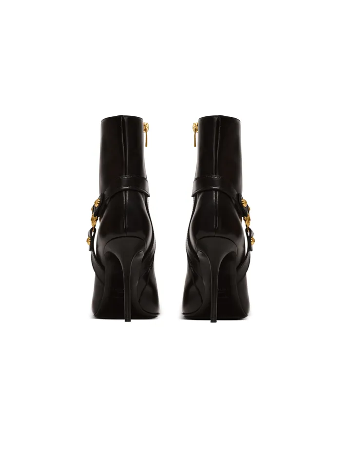 Balmain Boots Women Heeled Calfskin Eva Ankle Boots Black