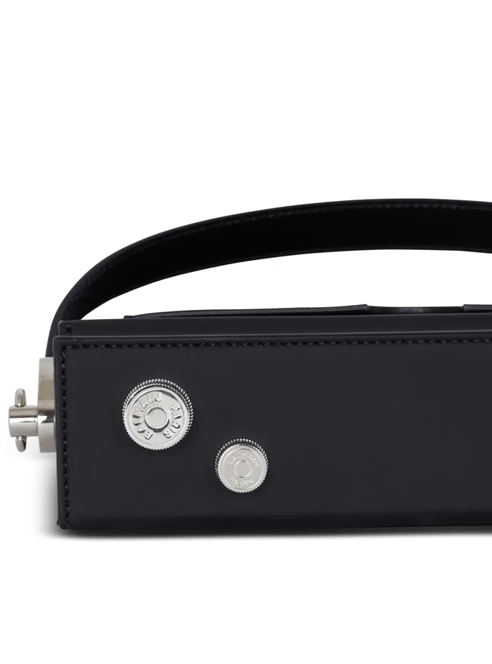 Balmain CrossBody Bags WomenMen Radio Rubbereffect Leather Bag Black