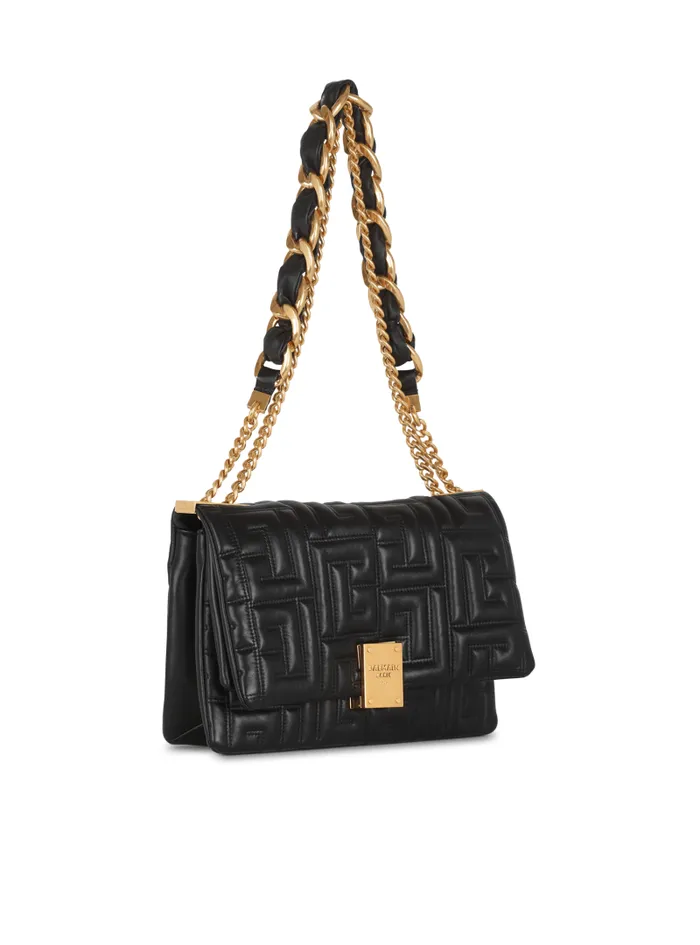 Balmain Crossbody Bags Women 1945 Soft Medium Bag In Quilted Leather Black