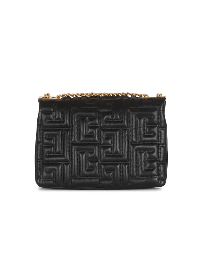 Balmain Crossbody Bags Women 1945 Soft Medium Bag In Quilted Leather Black