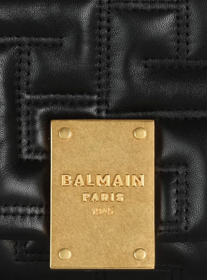 Balmain Crossbody Bags Women 1945 Soft Quilted Leather Mini Bag Black
