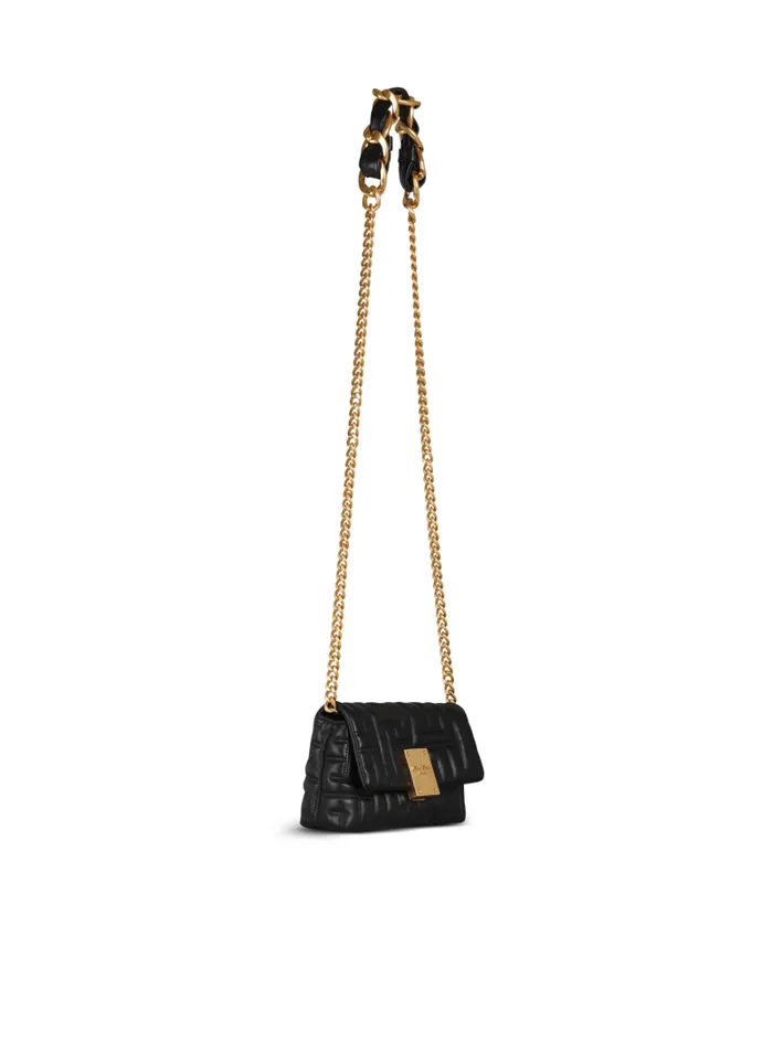 Balmain Crossbody Bags Women 1945 Soft Quilted Leather Mini Bag Black