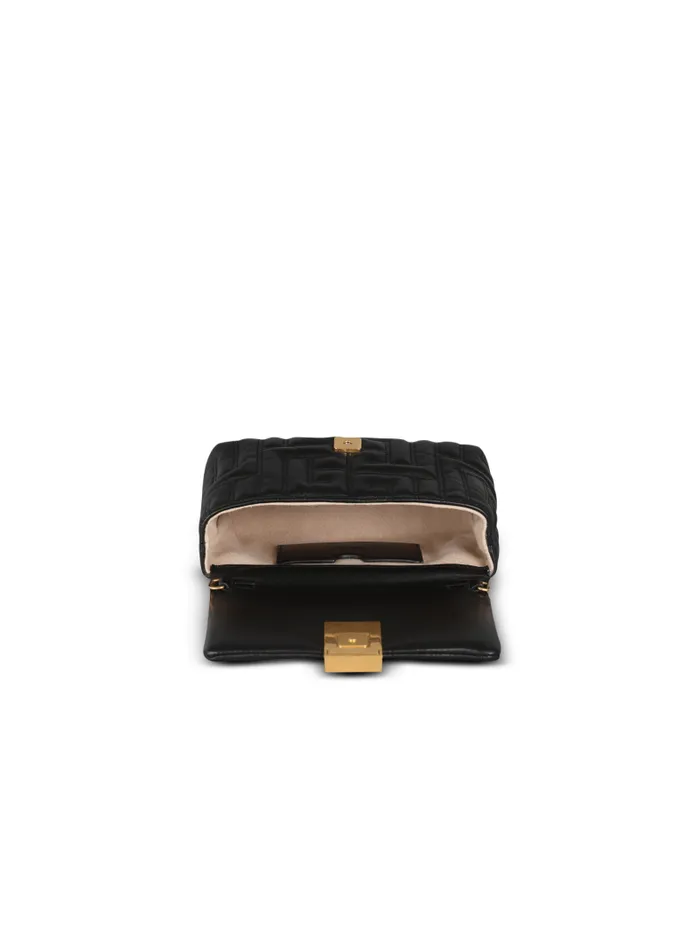 Balmain Crossbody Bags Women 1945 Soft Quilted Leather Mini Bag Black