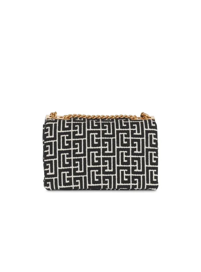 Balmain Crossbody Bags Women 1945 Soft Small Bag With Jacquard Monogram Black