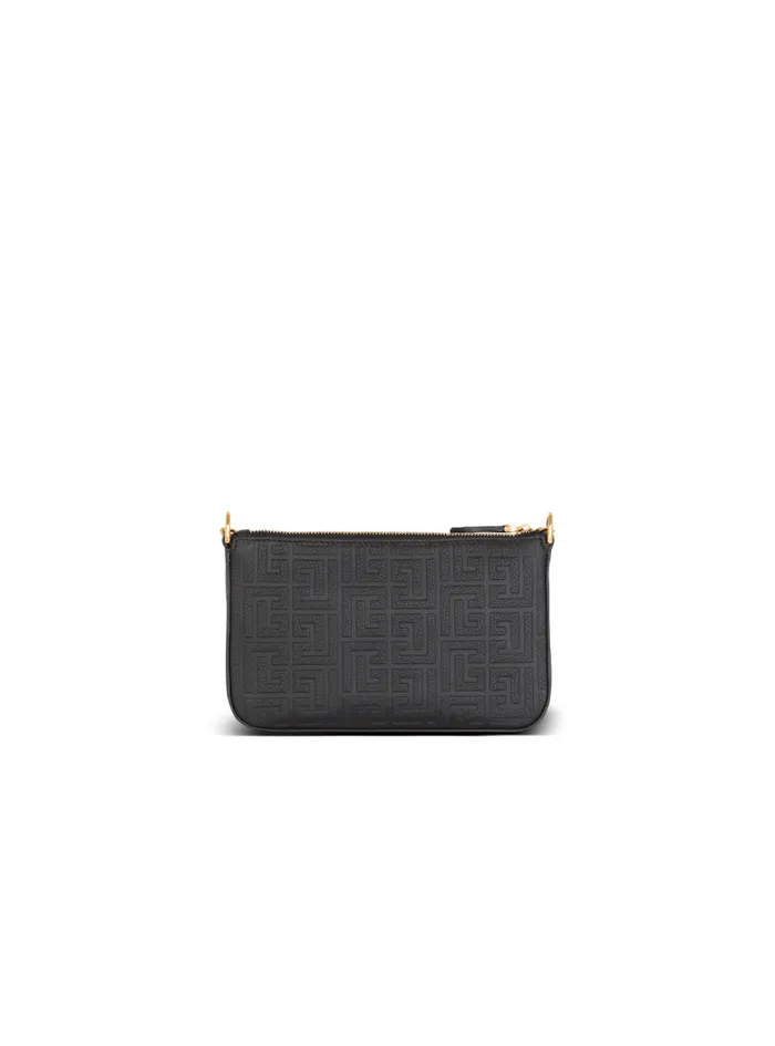 Balmain Crossbody Bags Women 1945 Soft Zipped Mini Bag In Grained Calfskin Black