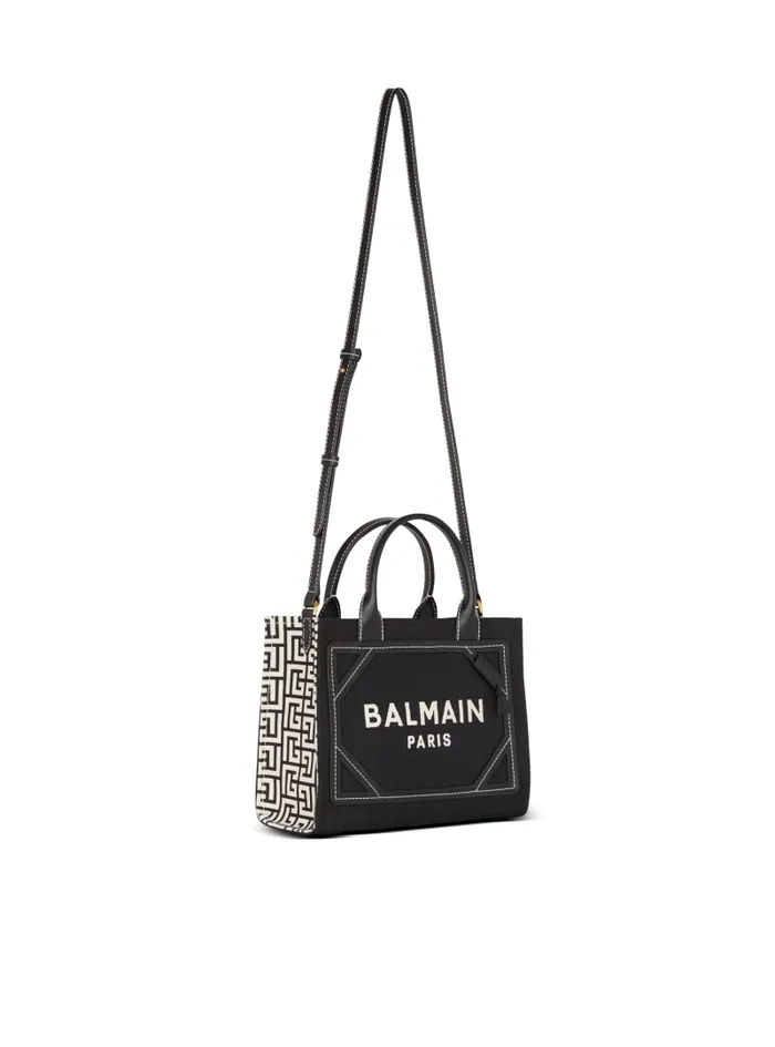 Balmain Crossbody Bags Women BArmy Monogrammed Canvas And Smooth Leather Tote Bag Black Balmain Crossbody Bags Women BArmy Monogrammed Canvas And Smooth Leather Tote Bag Black