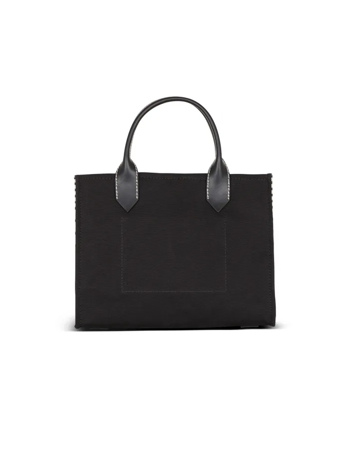 Balmain Crossbody Bags Women BArmy Monogrammed Canvas And Smooth Leather Tote Bag Black