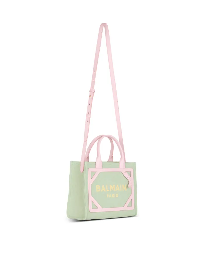 Balmain Crossbody Bags Women BArmy Small Canvas And Leather Tote Bag Green