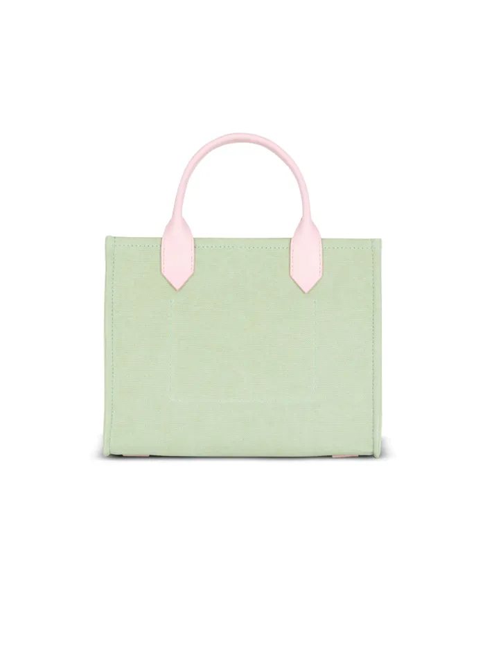 Balmain Crossbody Bags Women BArmy Small Canvas And Leather Tote Bag Green
