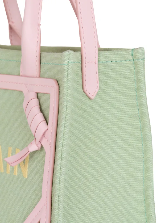 Balmain Crossbody Bags Women BArmy Small Canvas And Leather Tote Bag Green
