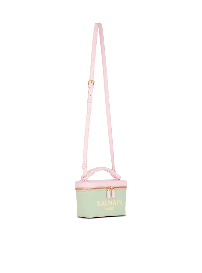 Balmain Crossbody Bags Women BArmy Vanity Case In Canvas And Leather Green