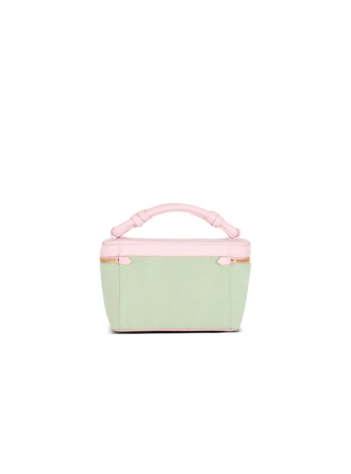 Balmain Crossbody Bags Women BArmy Vanity Case In Canvas And Leather Green