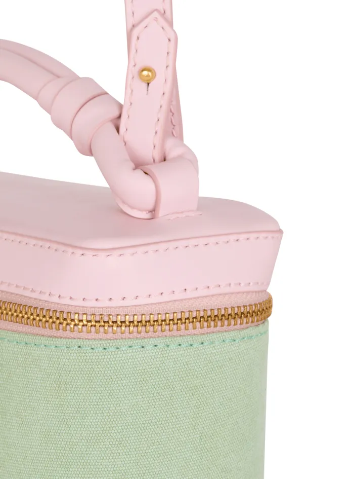 Balmain Crossbody Bags Women BArmy Vanity Case In Canvas And Leather Green