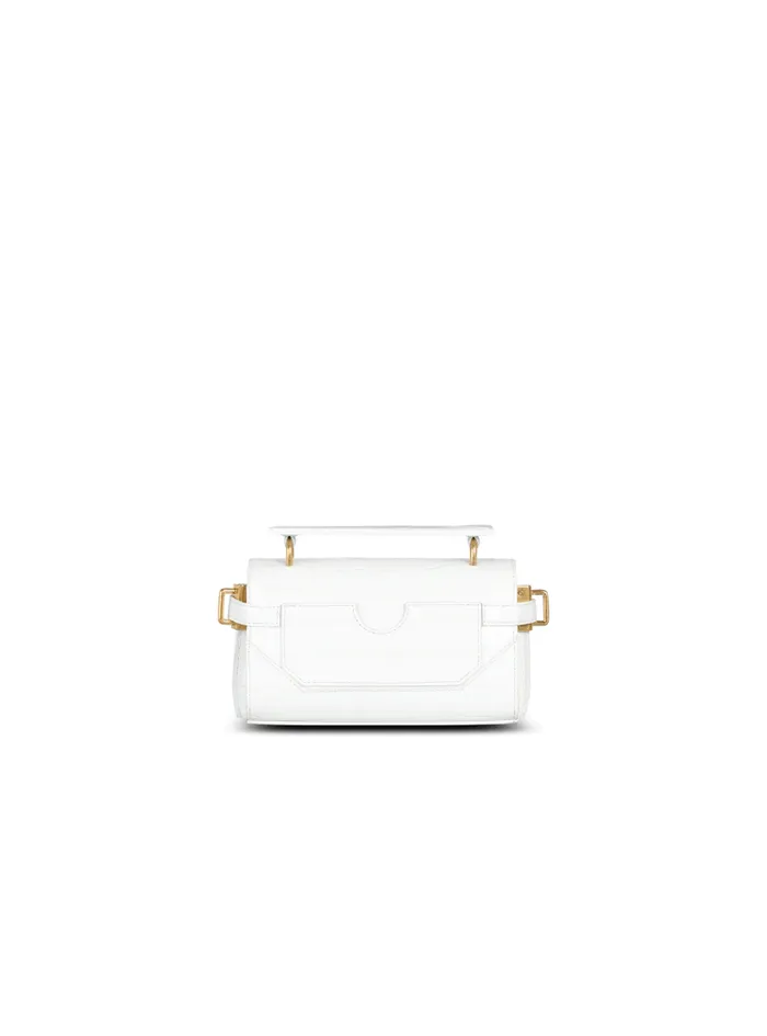 Balmain Crossbody Bags Women BBuzz 19 Bag In Crocodile Effectembossed Leather White