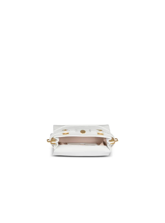 Balmain Crossbody Bags Women BBuzz 19 Bag In Crocodile Effectembossed Leather White