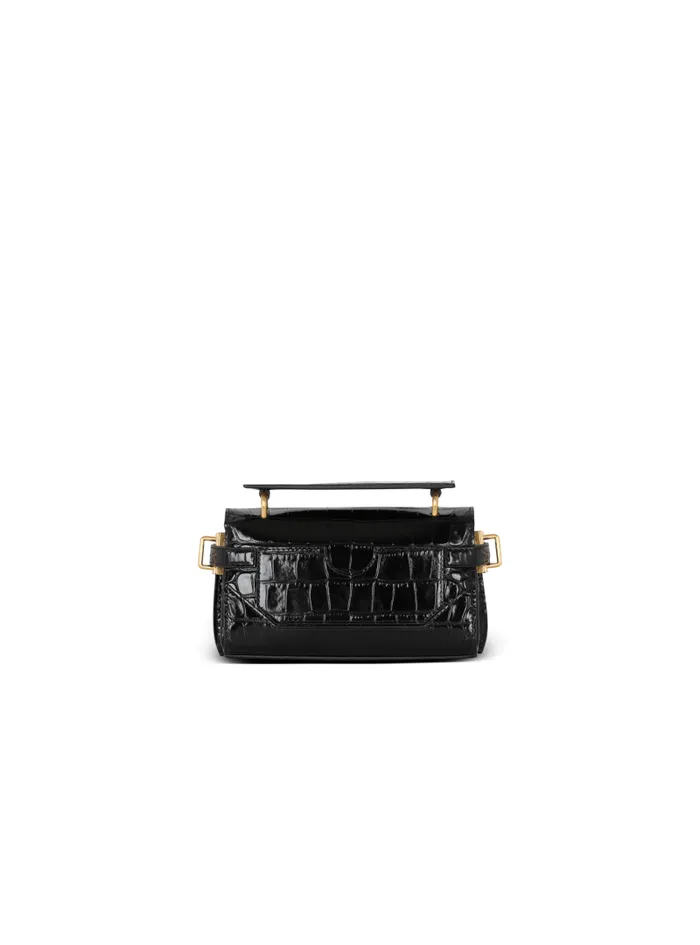 Balmain Crossbody Bags Women BBuzz 19 Bag In Crocodileprint Leather Black